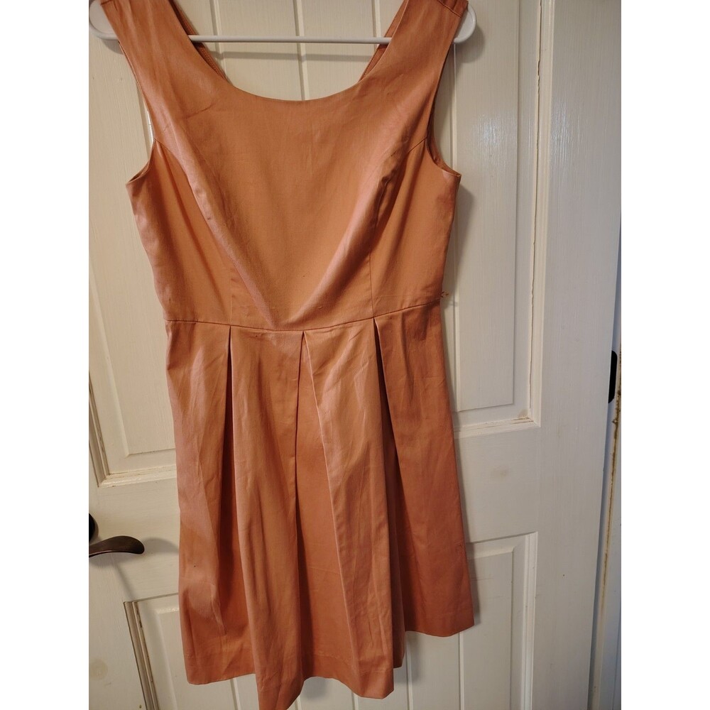 Forever 21 Peach Pleated Sleeveless A-Line Dress Scoop Neck Women's S/P - Picture 2 of 3